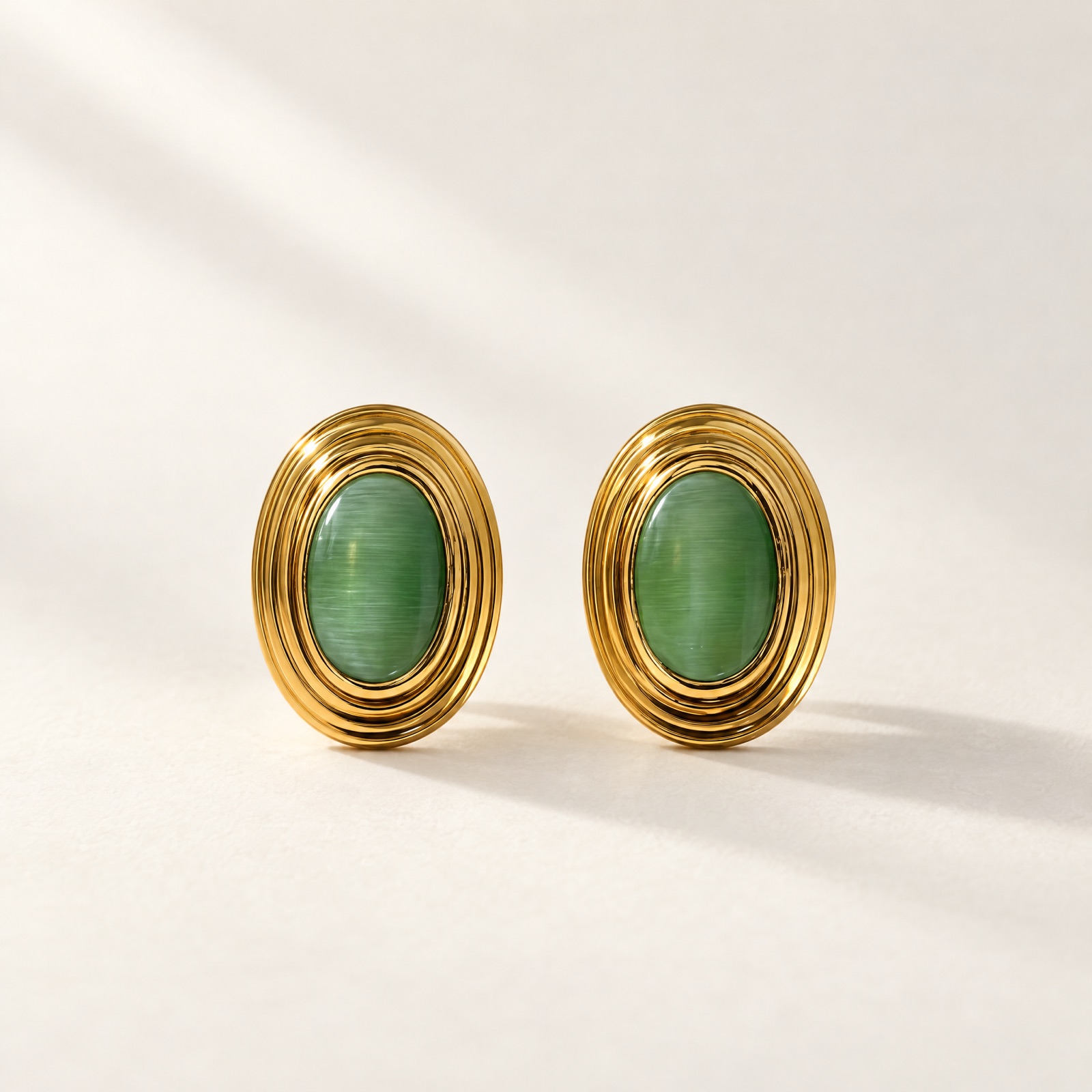Jade Oval Earrings